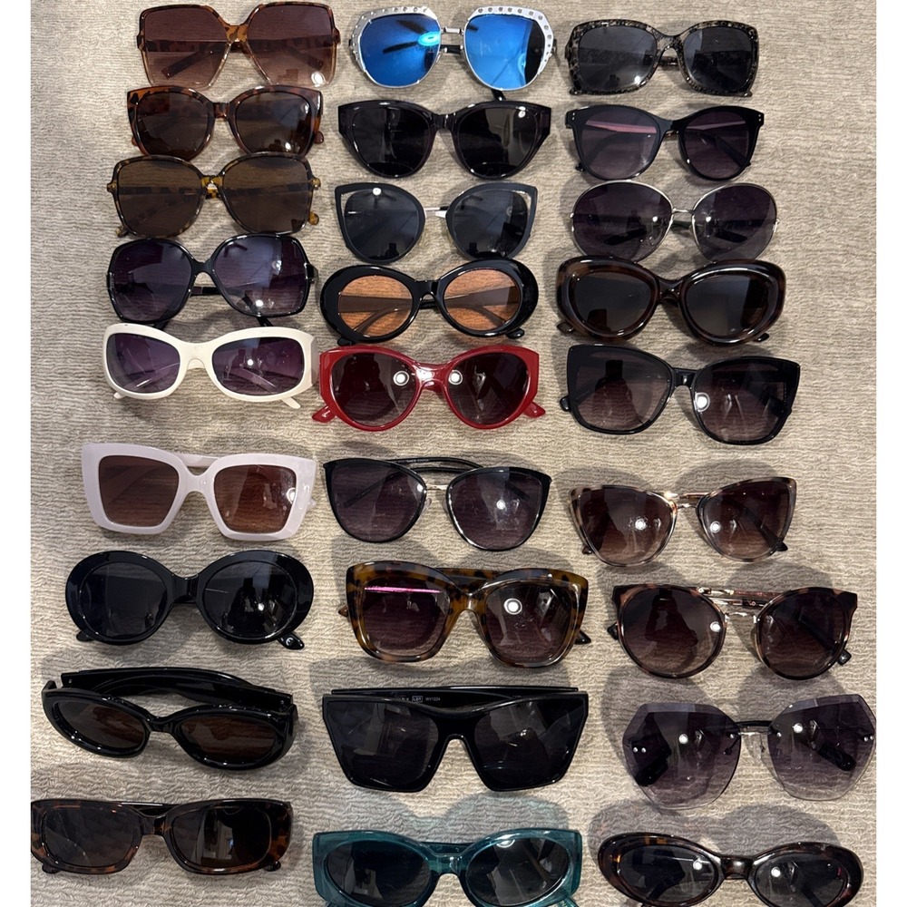 Lot Of 30 Women's Sunglasses Oversized & Cat Eye Wholesale-all 30 pairs included